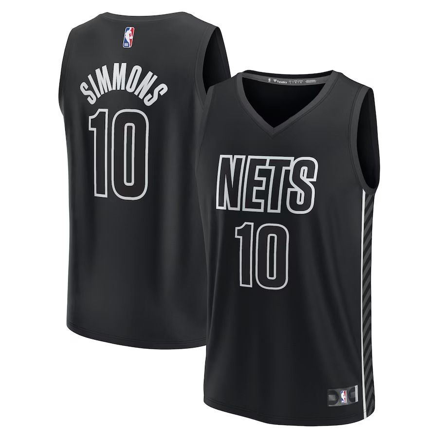 Men Brooklyn Nets 10 Ben Simmons Fanatics Branded Black 2022-23 Fast Break Player NBA Jersey